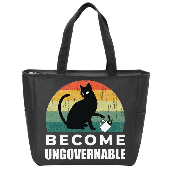 Become Ungovernable I Do What I Want Funny Cat Zip Tote Bag