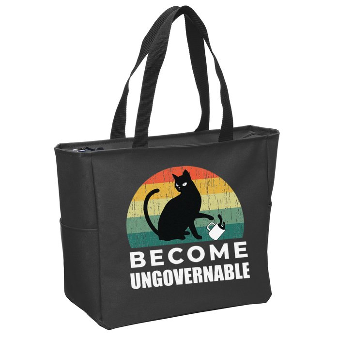 Become Ungovernable I Do What I Want Funny Cat Zip Tote Bag