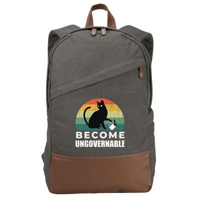 Become Ungovernable I Do What I Want Funny Cat Cotton Canvas Backpack