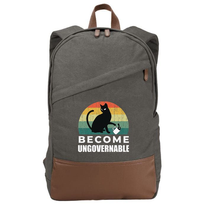 Become Ungovernable I Do What I Want Funny Cat Cotton Canvas Backpack