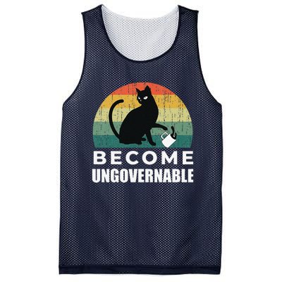 Become Ungovernable I Do What I Want Funny Cat Mesh Reversible Basketball Jersey Tank