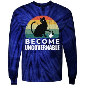 Become Ungovernable I Do What I Want Funny Cat Tie-Dye Long Sleeve Shirt