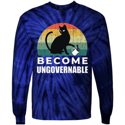 Become Ungovernable I Do What I Want Funny Cat Tie-Dye Long Sleeve Shirt