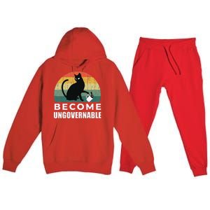 Become Ungovernable I Do What I Want Funny Cat Premium Hooded Sweatsuit Set