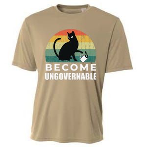 Become Ungovernable I Do What I Want Funny Cat Cooling Performance Crew T-Shirt