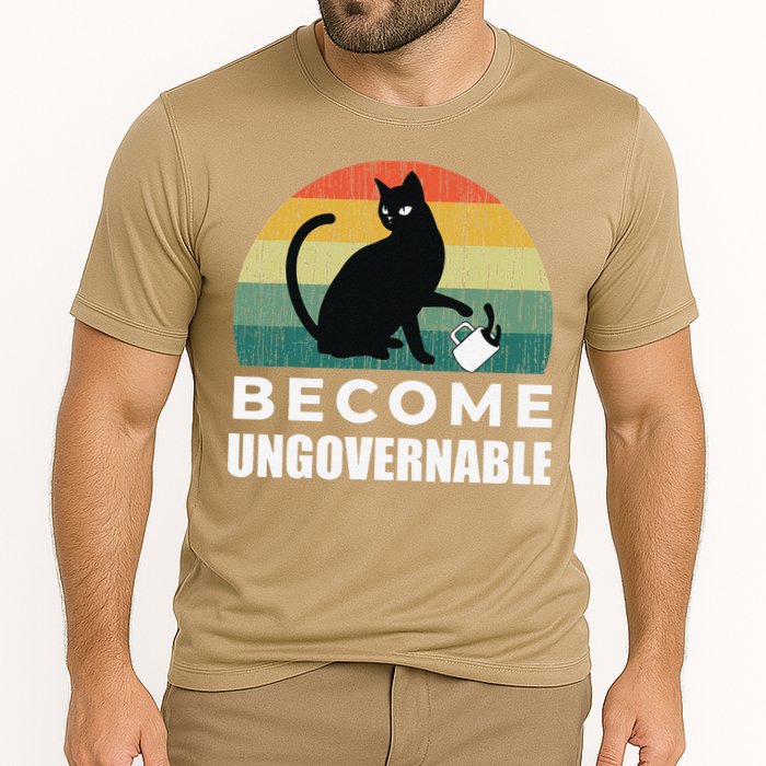 Become Ungovernable I Do What I Want Funny Cat Cooling Performance Crew T-Shirt