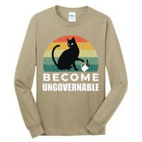 Become Ungovernable I Do What I Want Funny Cat Tall Long Sleeve T-Shirt