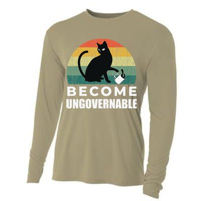 Become Ungovernable I Do What I Want Funny Cat Cooling Performance Long Sleeve Crew