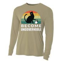 Become Ungovernable I Do What I Want Funny Cat Cooling Performance Long Sleeve Crew