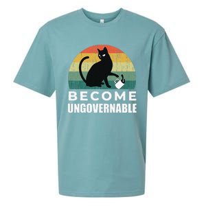 Become Ungovernable I Do What I Want Funny Cat Sueded Cloud Jersey T-Shirt