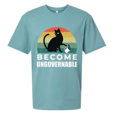 Become Ungovernable I Do What I Want Funny Cat Sueded Cloud Jersey T-Shirt
