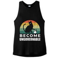 Become Ungovernable I Do What I Want Funny Cat Ladies PosiCharge Tri-Blend Wicking Tank