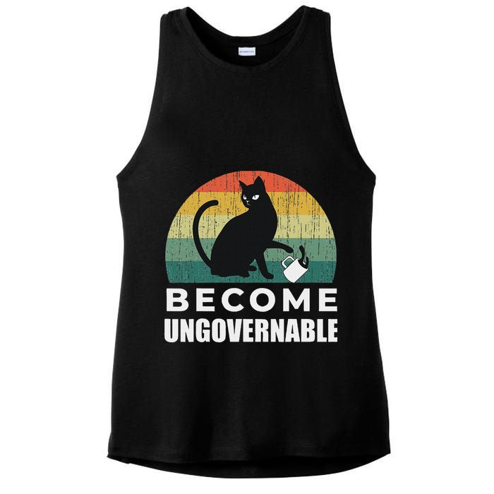 Become Ungovernable I Do What I Want Funny Cat Ladies PosiCharge Tri-Blend Wicking Tank