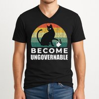 Become Ungovernable I Do What I Want Funny Cat V-Neck T-Shirt