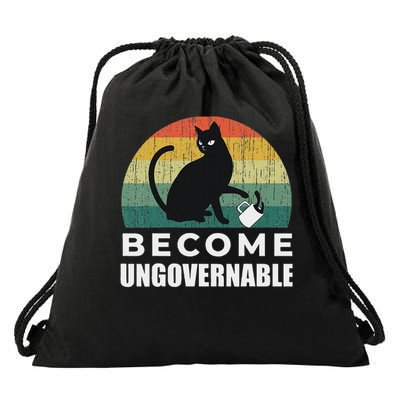 Become Ungovernable I Do What I Want Funny Cat Drawstring Bag