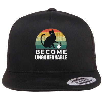 Become Ungovernable I Do What I Want Funny Cat Flatbill Hat