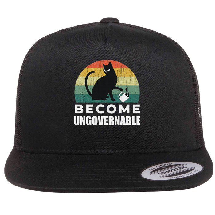 Become Ungovernable I Do What I Want Funny Cat Flatbill Hat