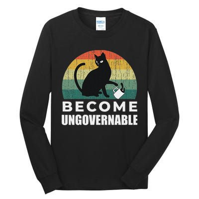 Become Ungovernable I Do What I Want Funny Cat Tall Long Sleeve T-Shirt