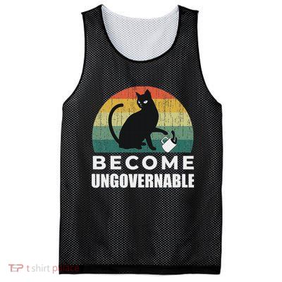 Become Ungovernable I Do What I Want Funny Cat Mesh Reversible Basketball Jersey Tank