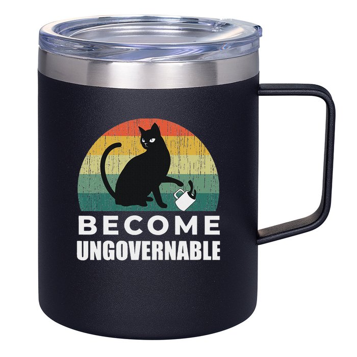 Become Ungovernable I Do What I Want Funny Cat 12oz Stainless Steel Coffee Mug
