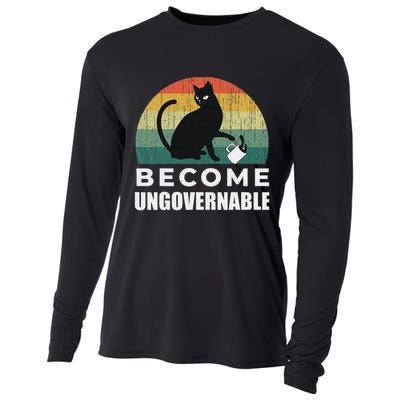 Become Ungovernable I Do What I Want Funny Cat Cooling Performance Long Sleeve Crew