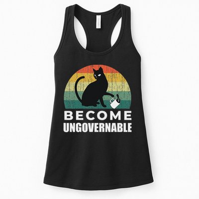Become Ungovernable I Do What I Want Funny Cat Womens Tank Top