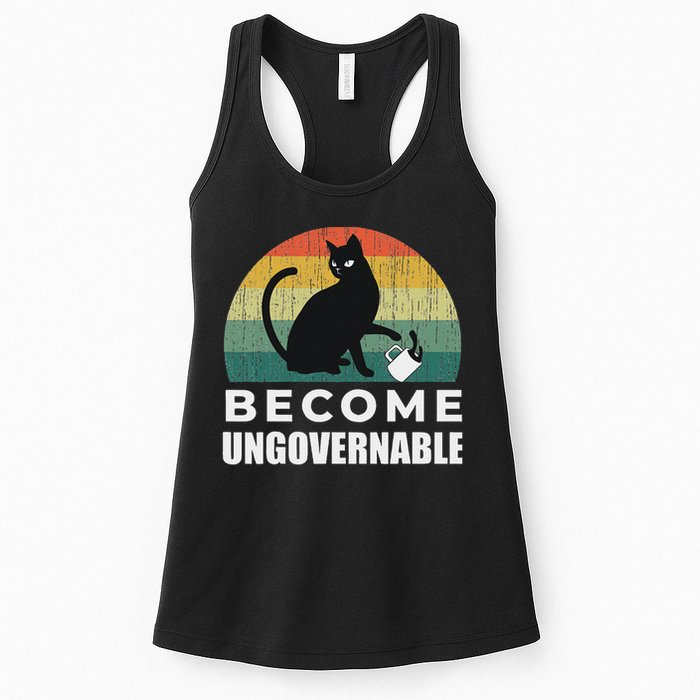 Become Ungovernable I Do What I Want Funny Cat Womens Tank Top