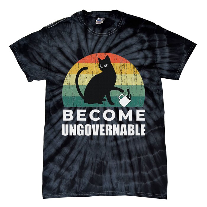 Become Ungovernable I Do What I Want Funny Cat Tie-Dye T-Shirt
