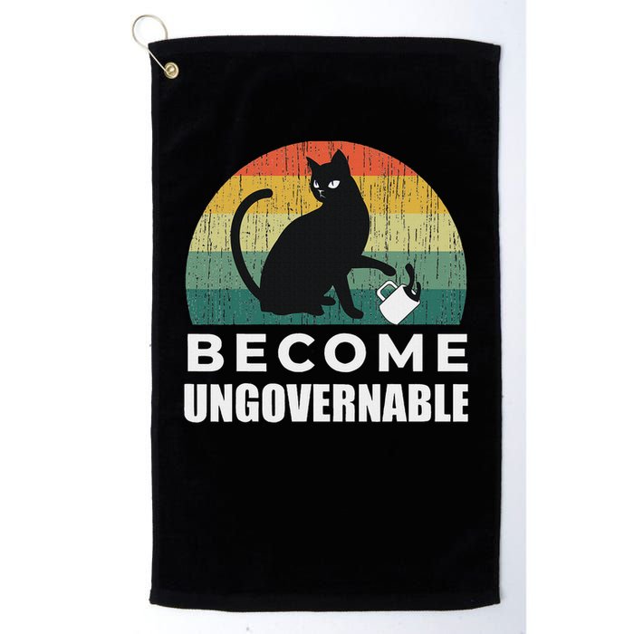 Become Ungovernable I Do What I Want Funny Cat Golf Towel
