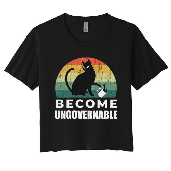 Become Ungovernable I Do What I Want Funny Cat Crop Top