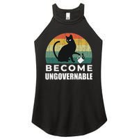 Become Ungovernable I Do What I Want Funny Cat Women's Perfect Tri Rocker Tank