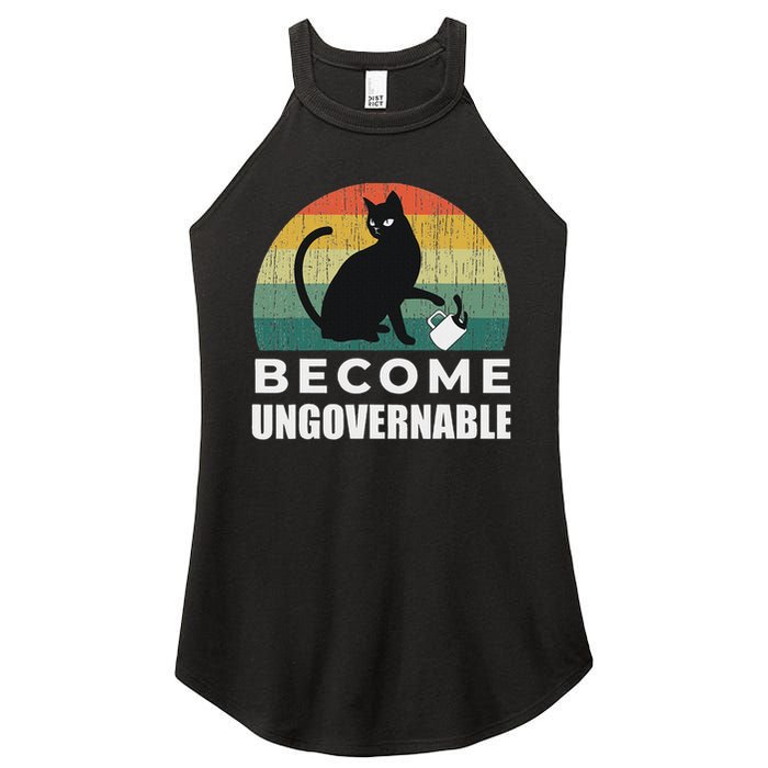Become Ungovernable I Do What I Want Funny Cat Women's Perfect Tri Rocker Tank