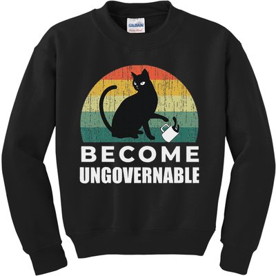 Become Ungovernable I Do What I Want Funny Cat Kids Sweatshirt
