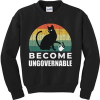 Become Ungovernable I Do What I Want Funny Cat Kids Sweatshirt