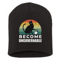 Become Ungovernable I Do What I Want Funny Cat Short Acrylic Beanie