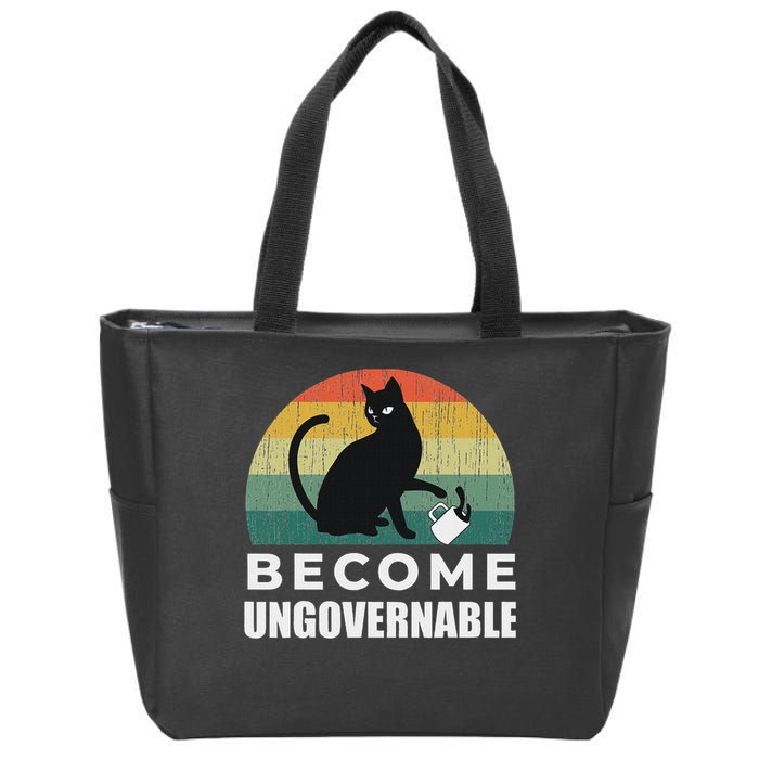Become Ungovernable I Do What I Want Funny Cat Zip Tote Bag