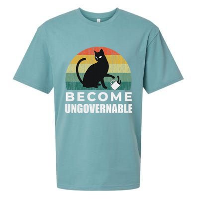 Become Ungovernable I Do What I Want Funny Cat Sueded Cloud Jersey T-Shirt