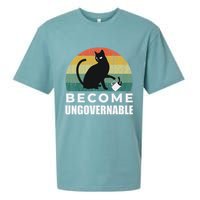 Become Ungovernable I Do What I Want Funny Cat Sueded Cloud Jersey T-Shirt
