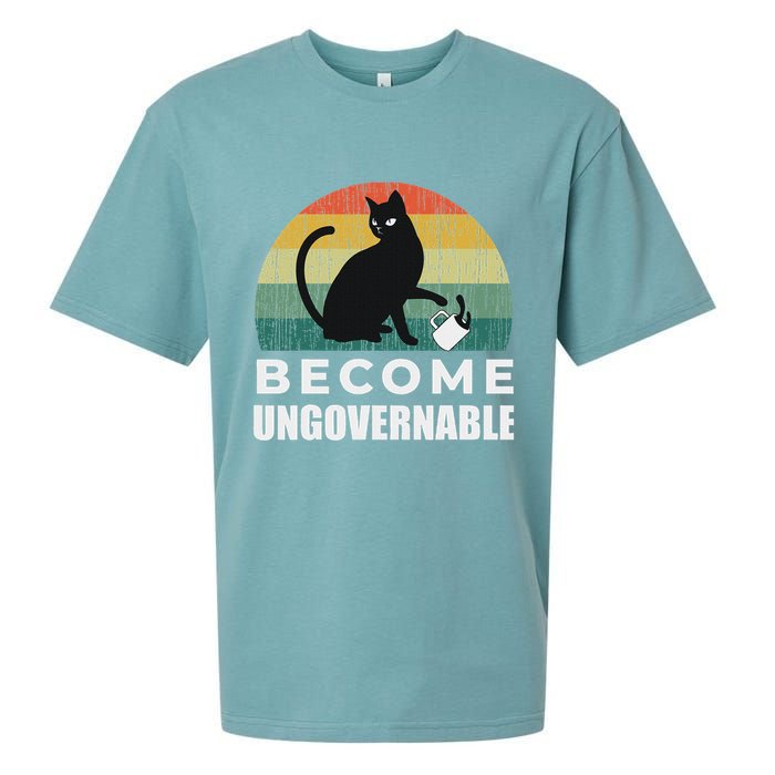 Become Ungovernable I Do What I Want Funny Cat Sueded Cloud Jersey T-Shirt