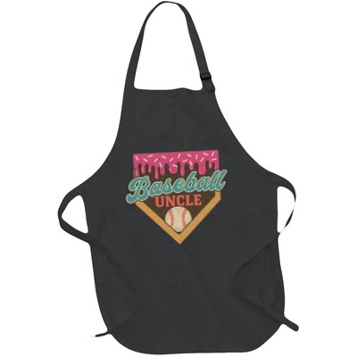 Baseball Uncle Ice Cream Drip Full-Length Apron With Pockets