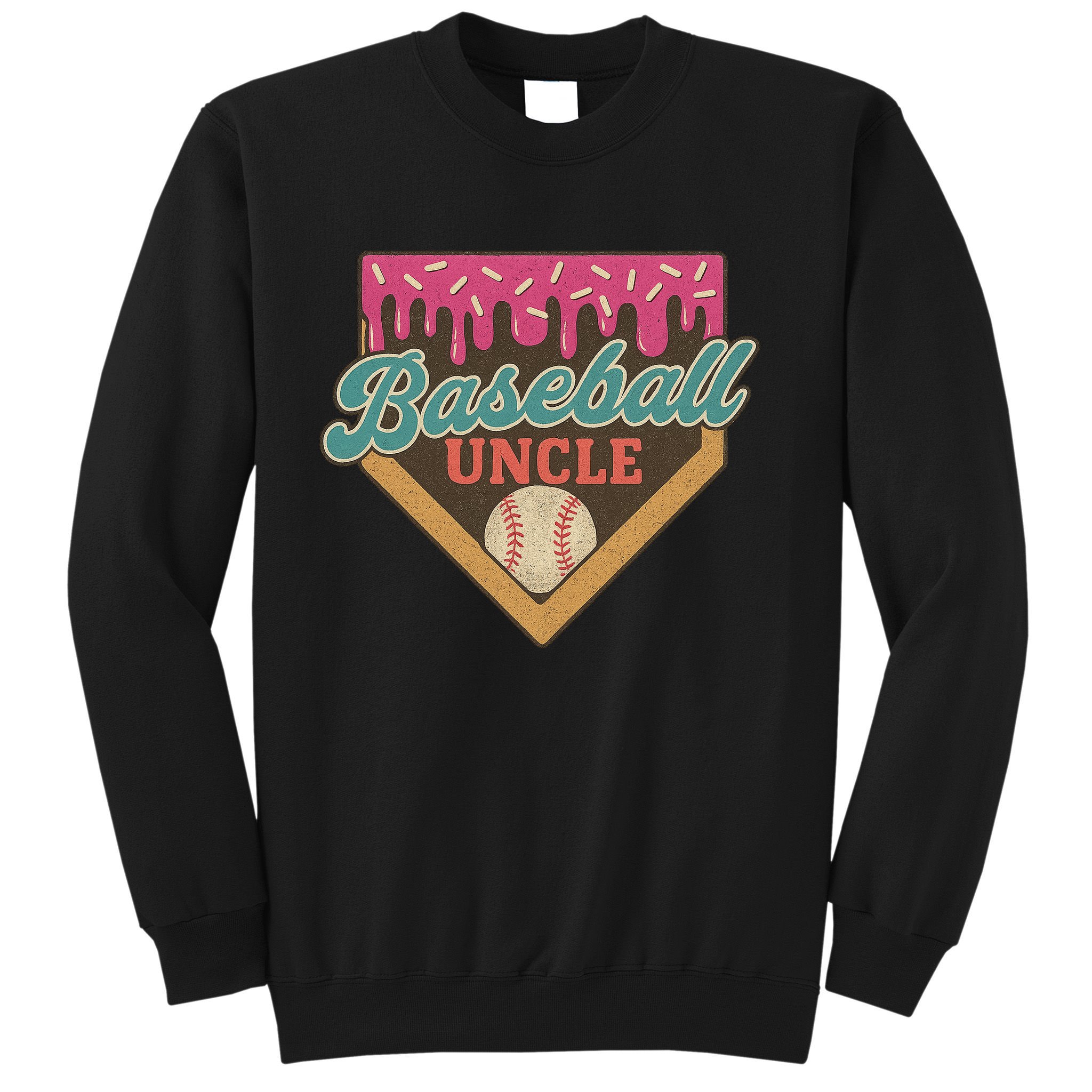Baseball Uncle Ice Cream Drip Sweatshirt