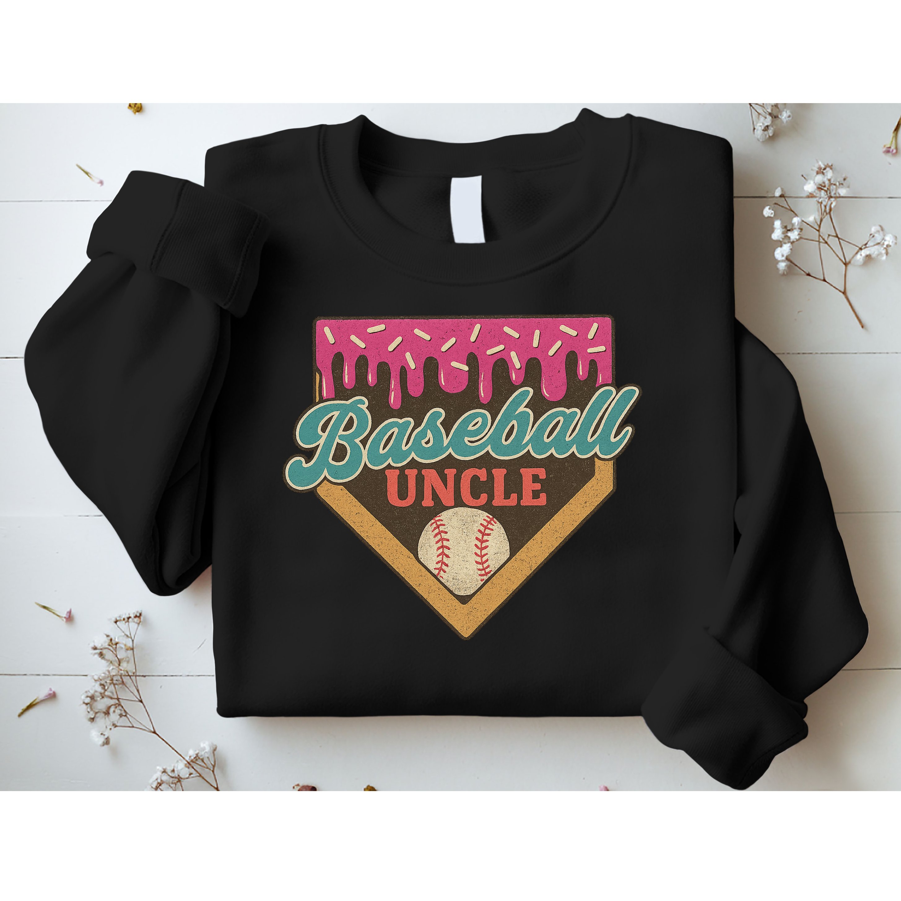 Baseball Uncle Ice Cream Drip Sweatshirt