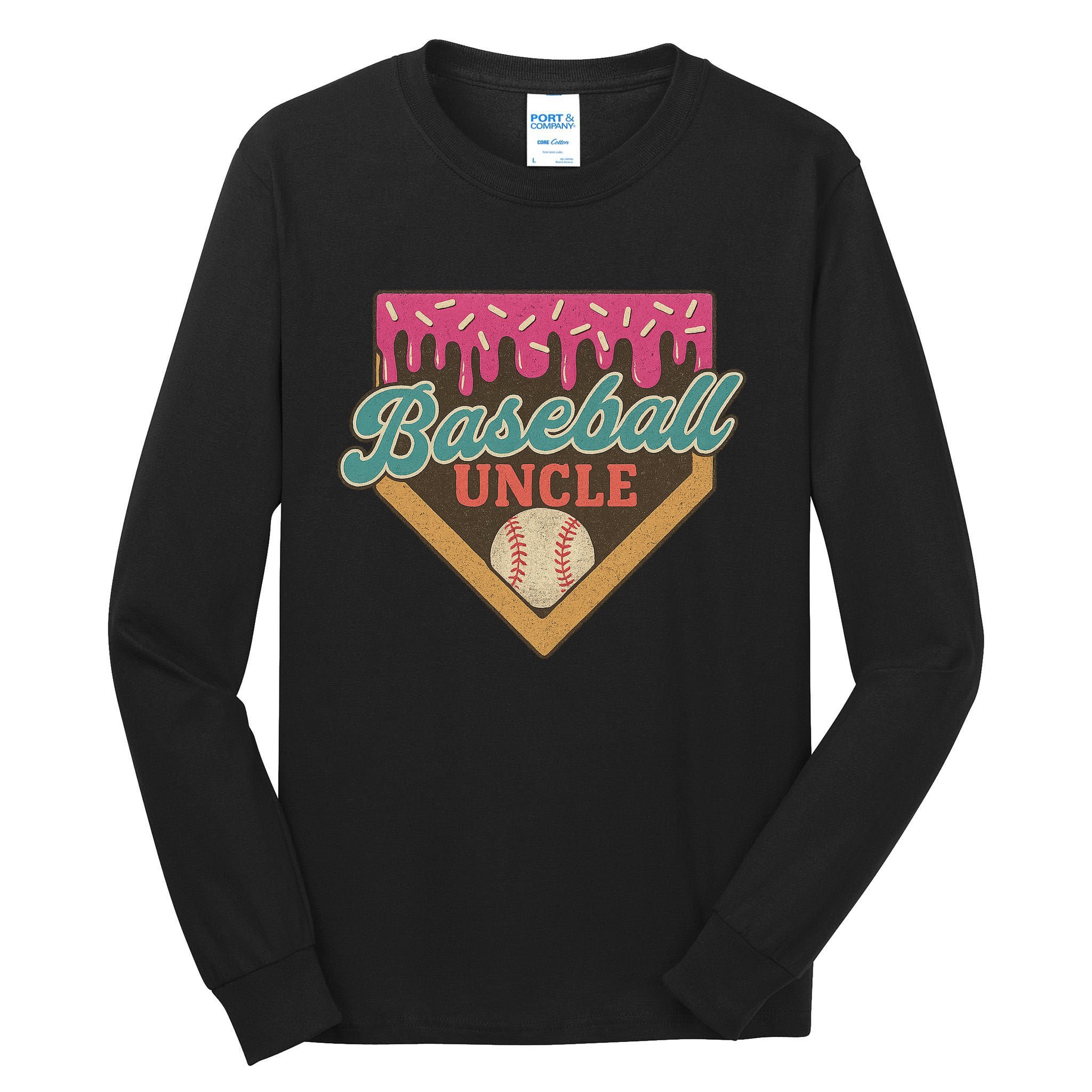 Baseball Uncle Ice Cream Drip Tall Long Sleeve T-Shirt