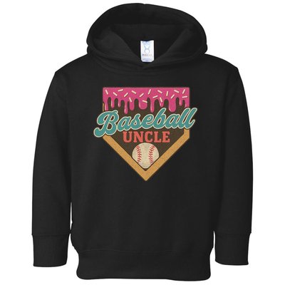 Baseball Uncle Ice Cream Drip Toddler Hoodie