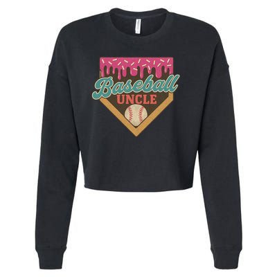 Baseball Uncle Ice Cream Drip Cropped Pullover Crew