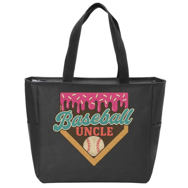 Baseball Uncle Ice Cream Drip Zip Tote Bag