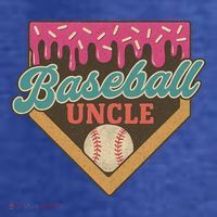 Baseball Uncle Ice Cream Drip Womens T-Shirt