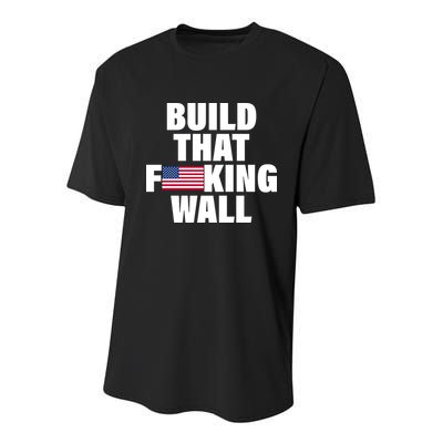 Build That F*cking Wall Youth Performance Sprint T-Shirt