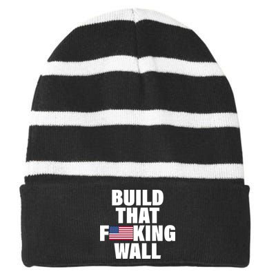 Build That F*cking Wall Striped Beanie with Solid Band