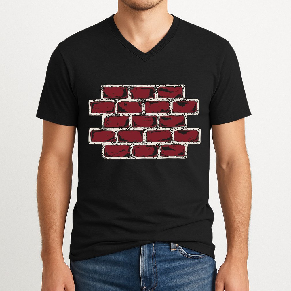 Build The Brick Wall Trump V-Neck T-Shirt